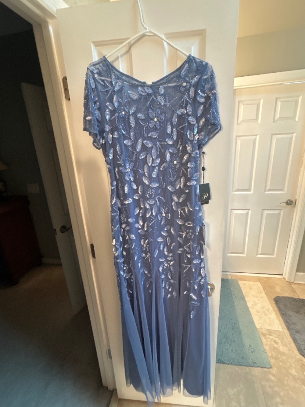 French Blue Gown with Sequins